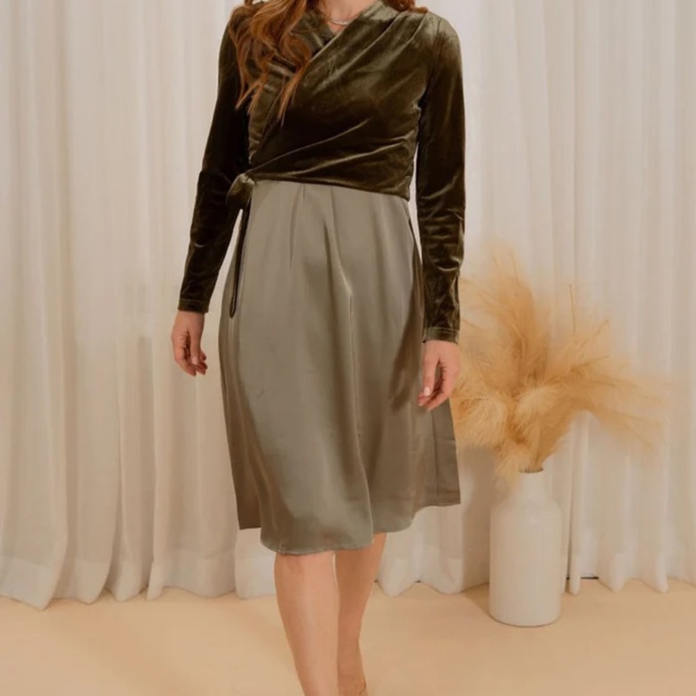 SEWLIP Wrap velvet top with satin jumper